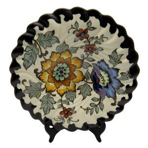 ROYAL HOLLAND Koninklyk Gouda PLATE Scalloped Edge 13" Rare Vintage - Cracked